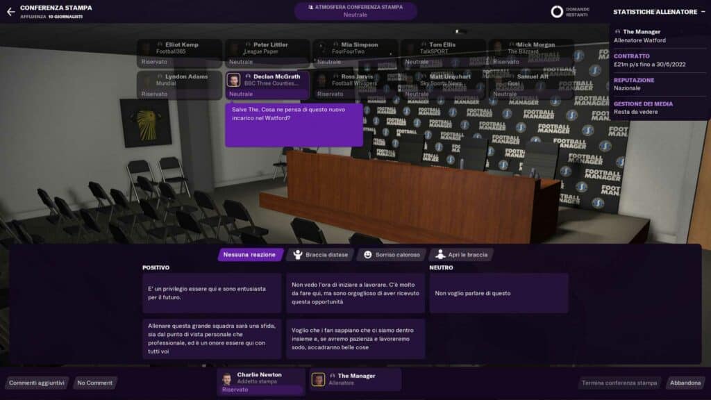 football manager 2021 conferenza stampa