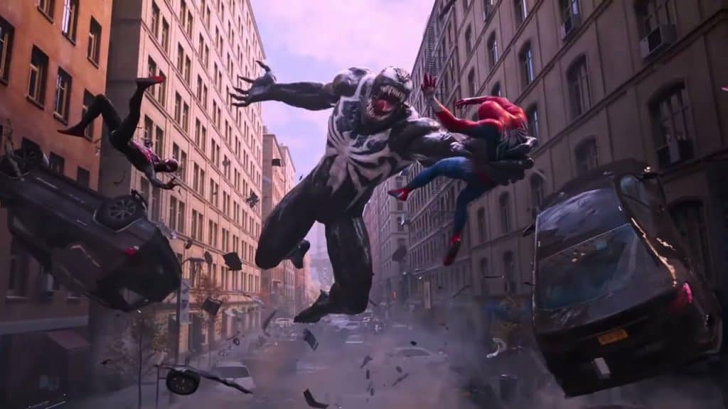 Marvel's Spider-Man 2 Venom combatte contro Peter Parker e Miles Morales