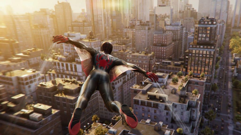 Marvel's Spider-Man 2 Miles Morales vola per la città